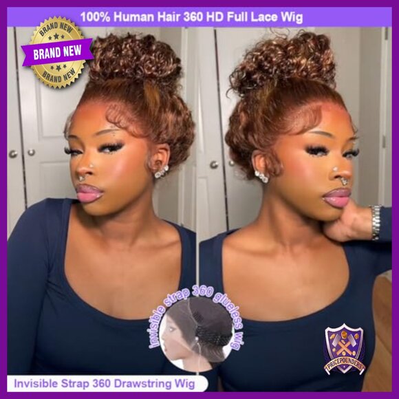 360 Lace Front Wig Human Hair 28 Inch Deep Wave 180 Density Glueless main image 4